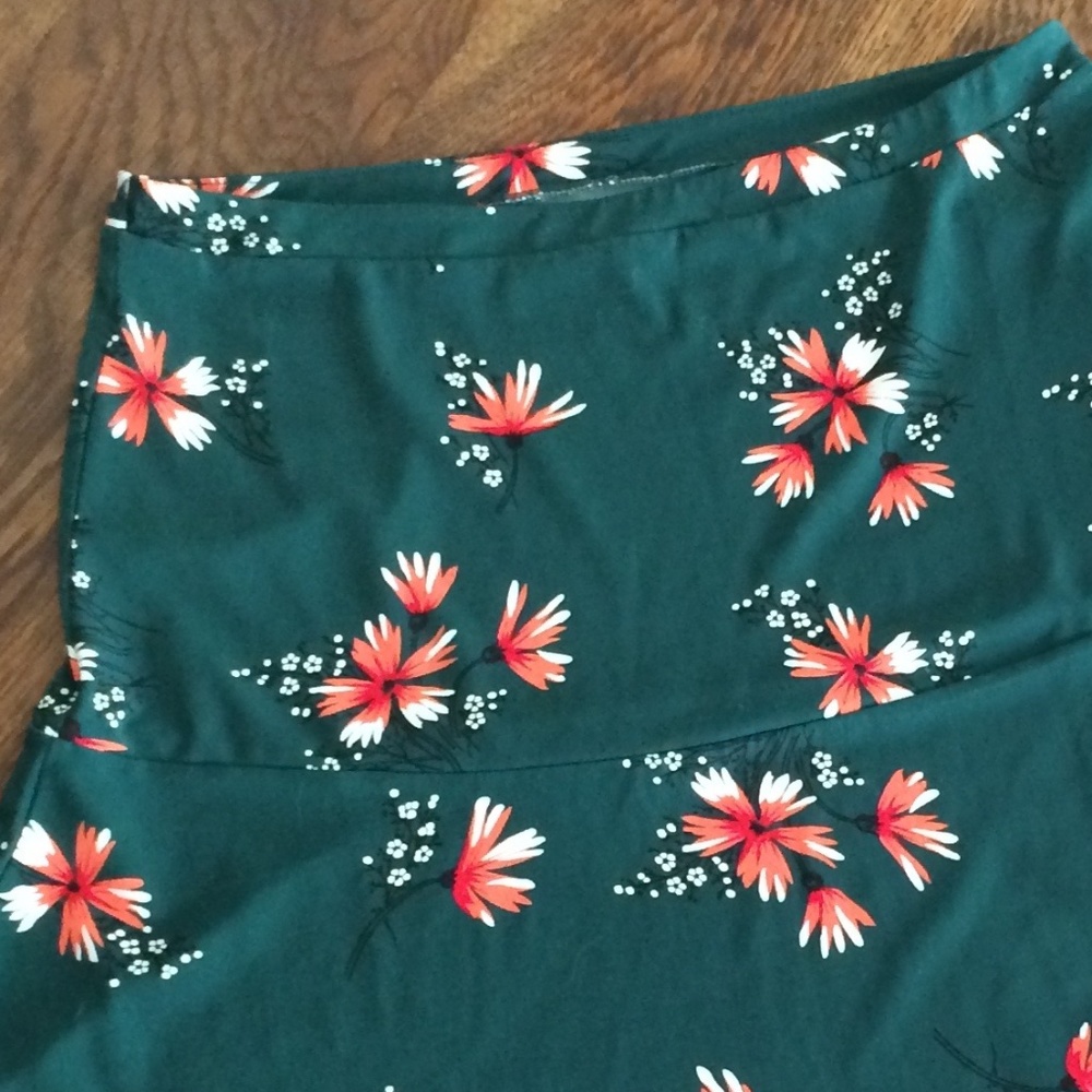 Louie Lucie Green & Floral Skirt